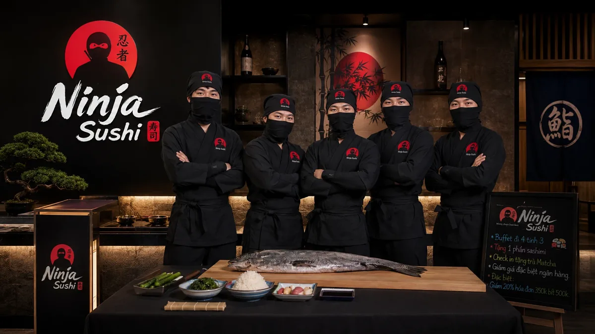Top 4 mẫu đồng phục nhà hàng Sushi đẹp năm 2026