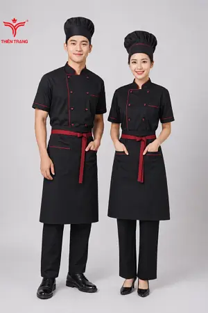 Bộ áo bếp tay ngắn nhà hàng