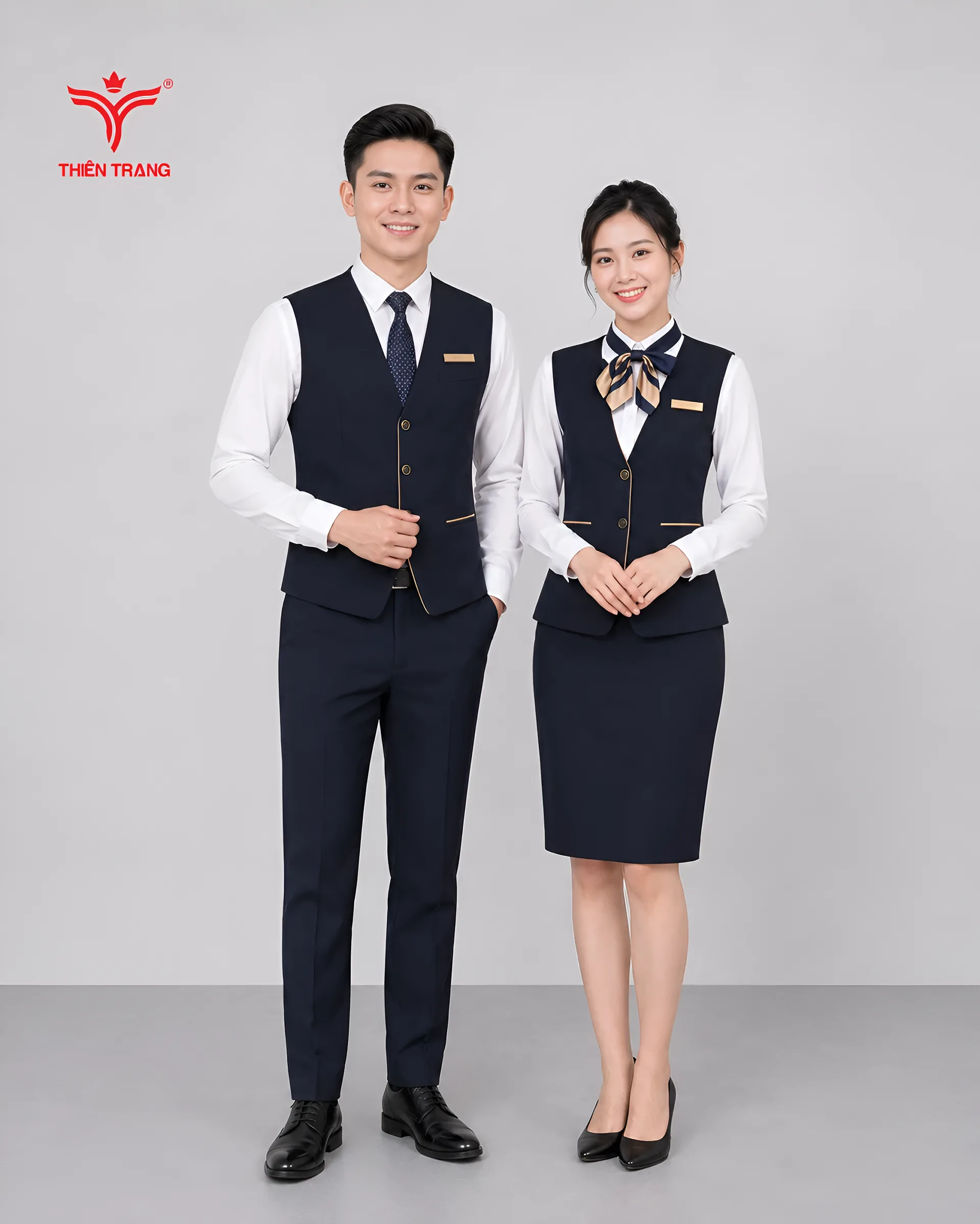 Bộ đồng phục gile lễ tân nhà hàng 1 Bộ đồng phục gile lễ tân nhà hàng