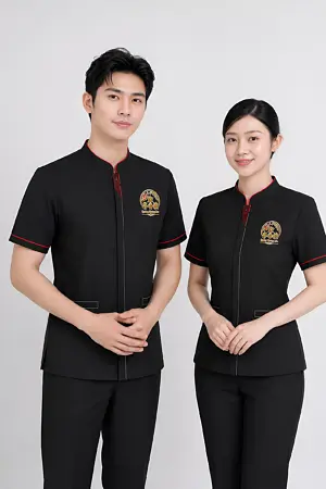 Đồng phục nhân viên phục vụ nhà hàng hoa Quảng Hương Lâu