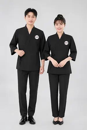 Alternative view of Đồng phục phục vụ Yukata đen nhà hàng sushi Nhật Bản