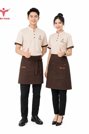 Đồng phục nhân viên quán trà sữa áo polo cổ trụ