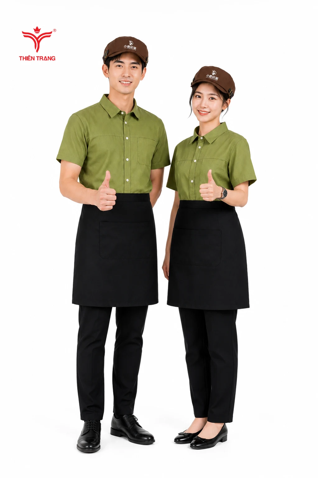 Đồng phục sơ mi tay ngắn nhân viên trà sữa