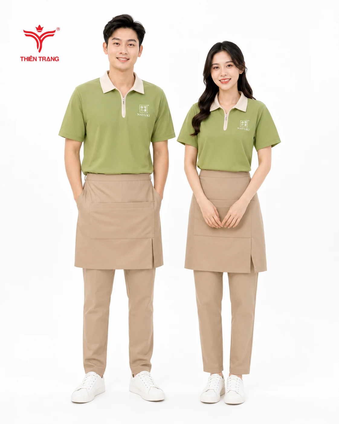 Đồng phục nhân viên quán trà sữa cổ bẻ