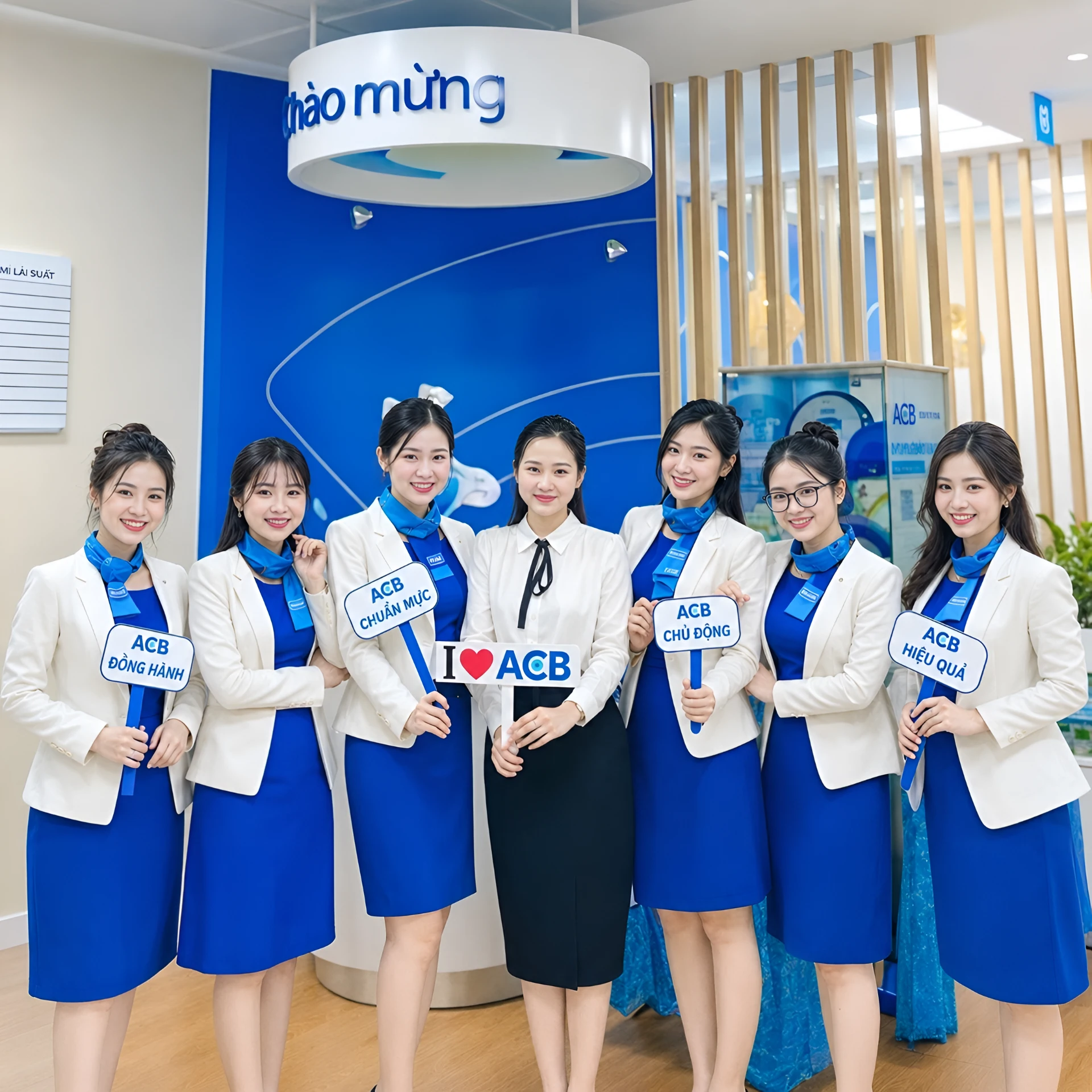 Mẫu đồng phục ngân hàng ACB chuẩn nhận diện thương hiệu
