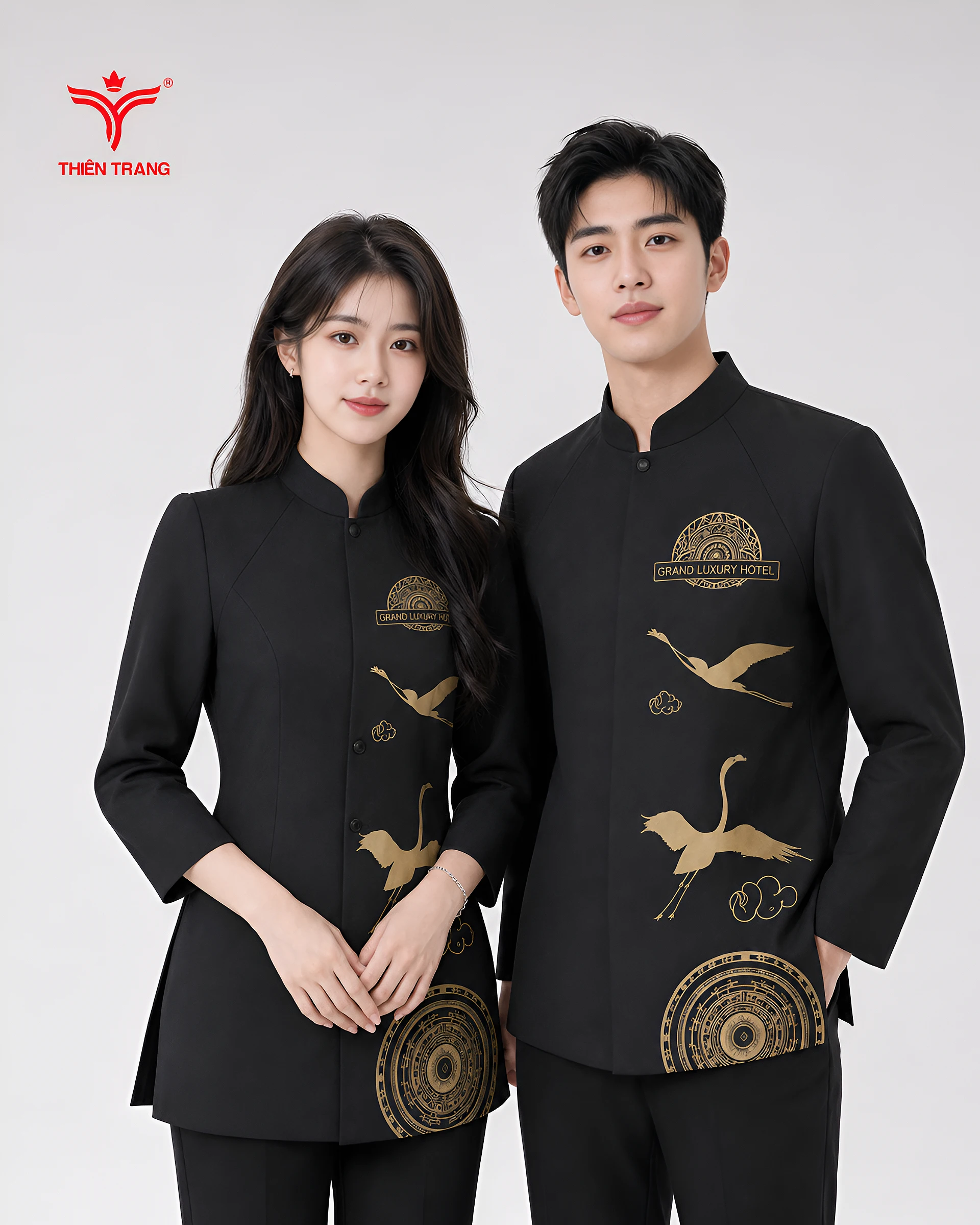 Đồng phục nhân viên khách sạn kiểu Mandarin (cổ tàu)