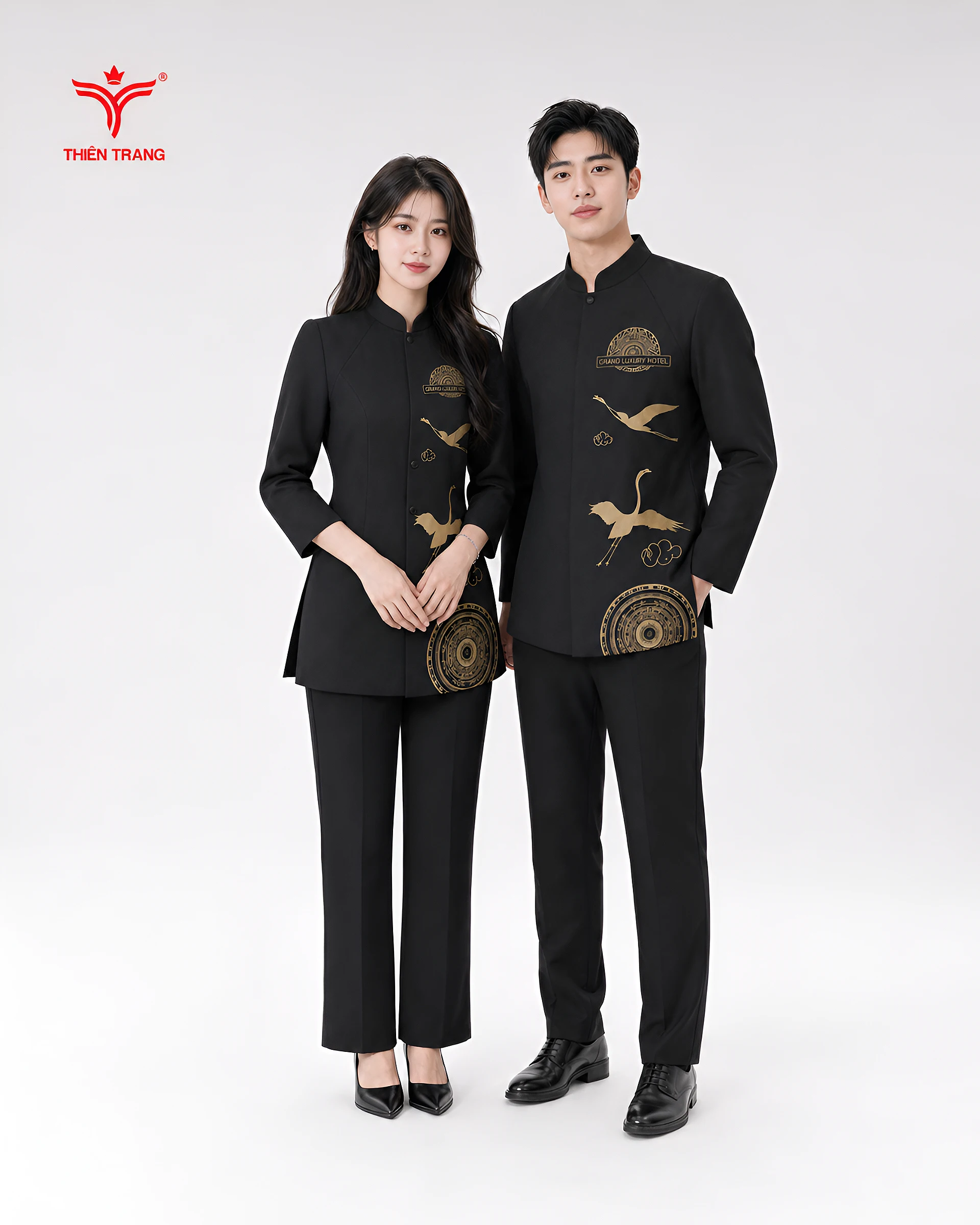 Đồng phục nhân viên khách sạn kiểu Mandarin (cổ tàu) - Ảnh 2
