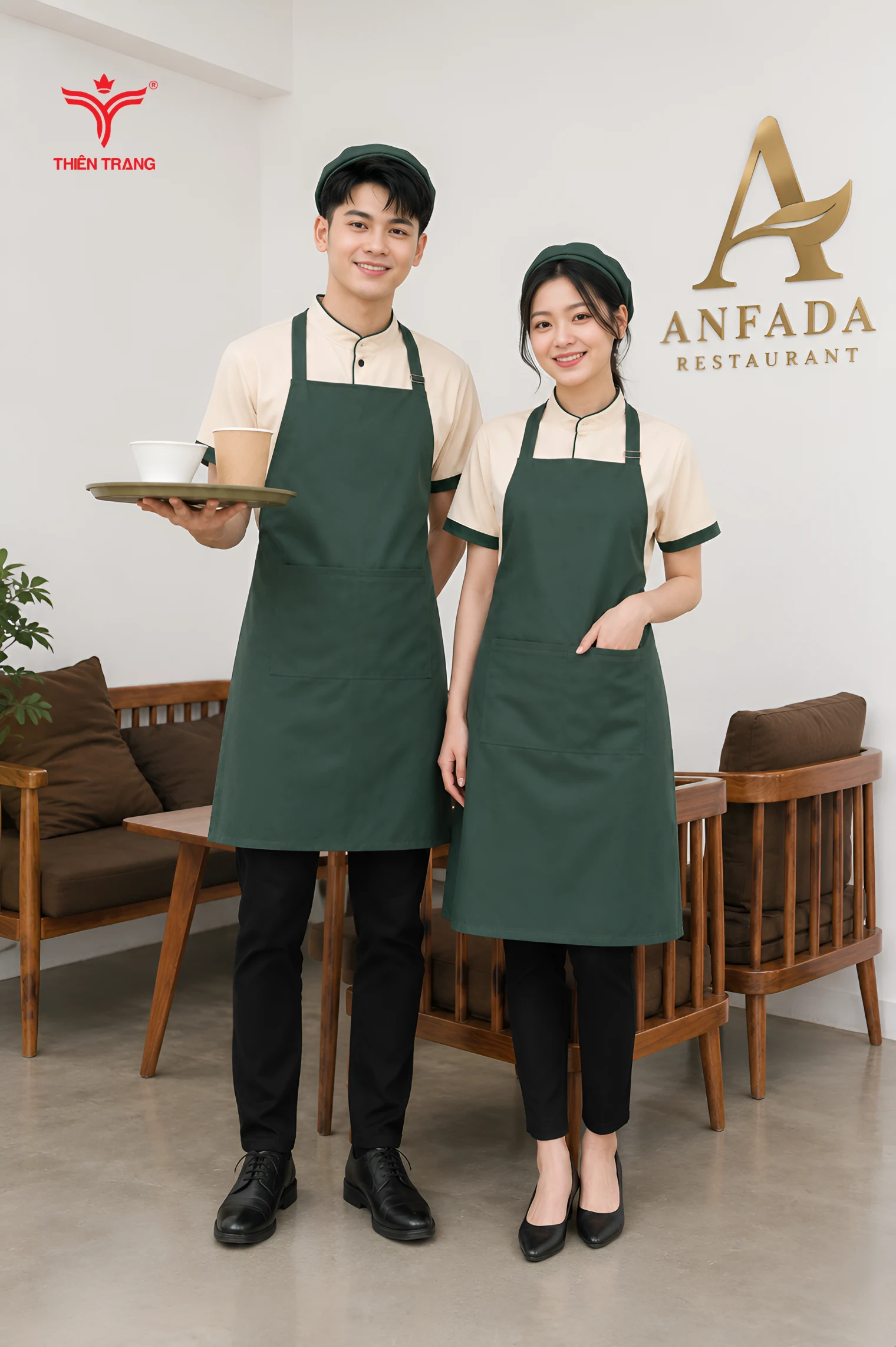 Đồng phục nhà hàng phong cách tối giản