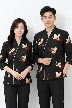 Đồng phục yakata họa tiết cánh cò