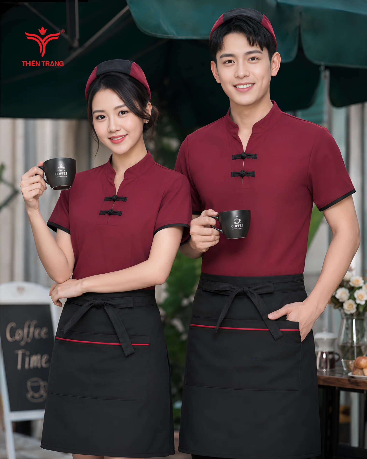 Đồng phục quán cà phê phong cách Trung Hoa hiện đại - Ảnh 2