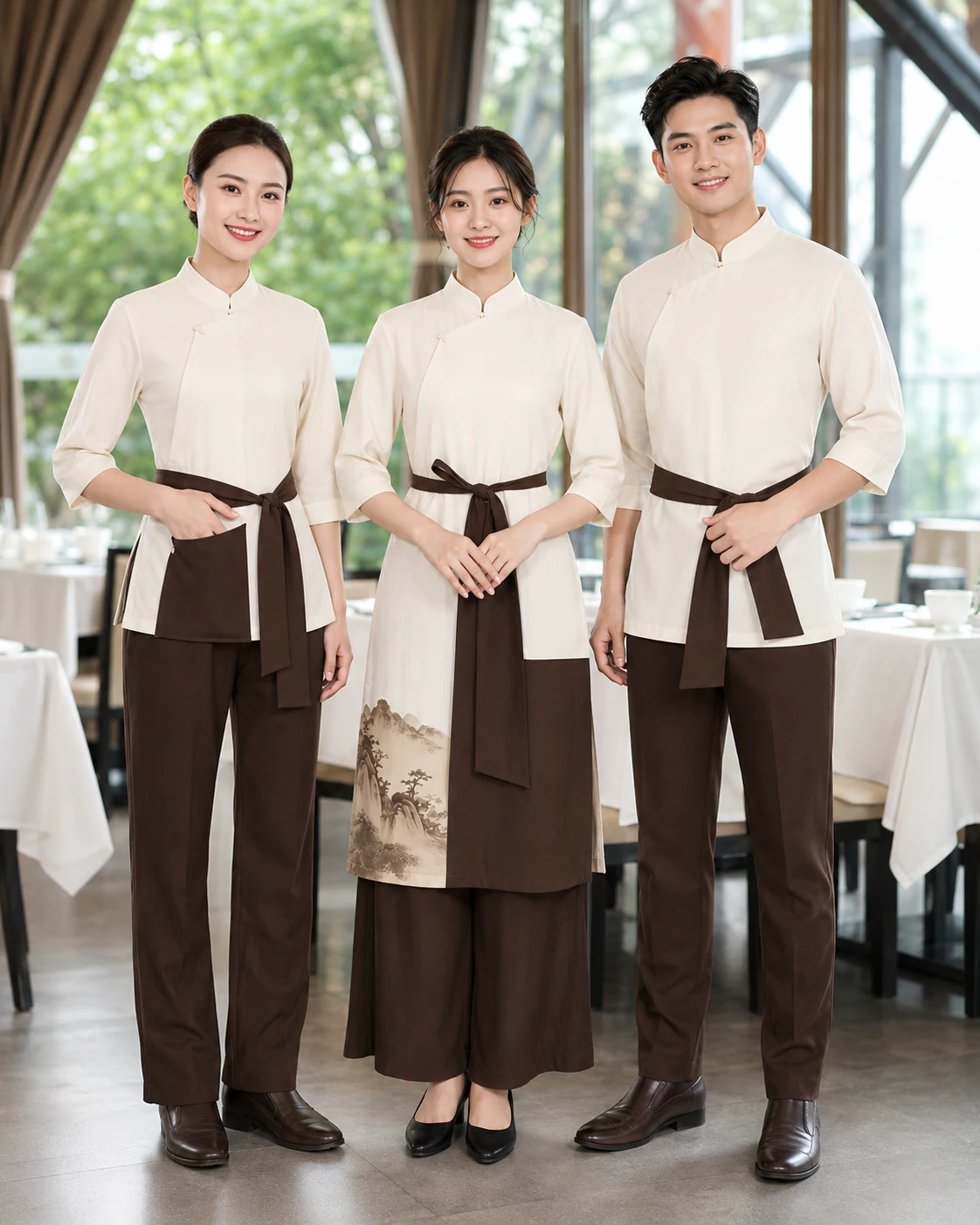Đồng phục nhà hàng phong cách thiền - Ảnh 5