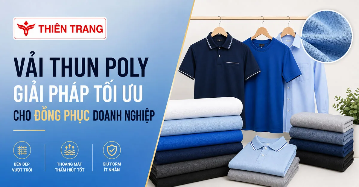 Vải thun poly may đồng phục