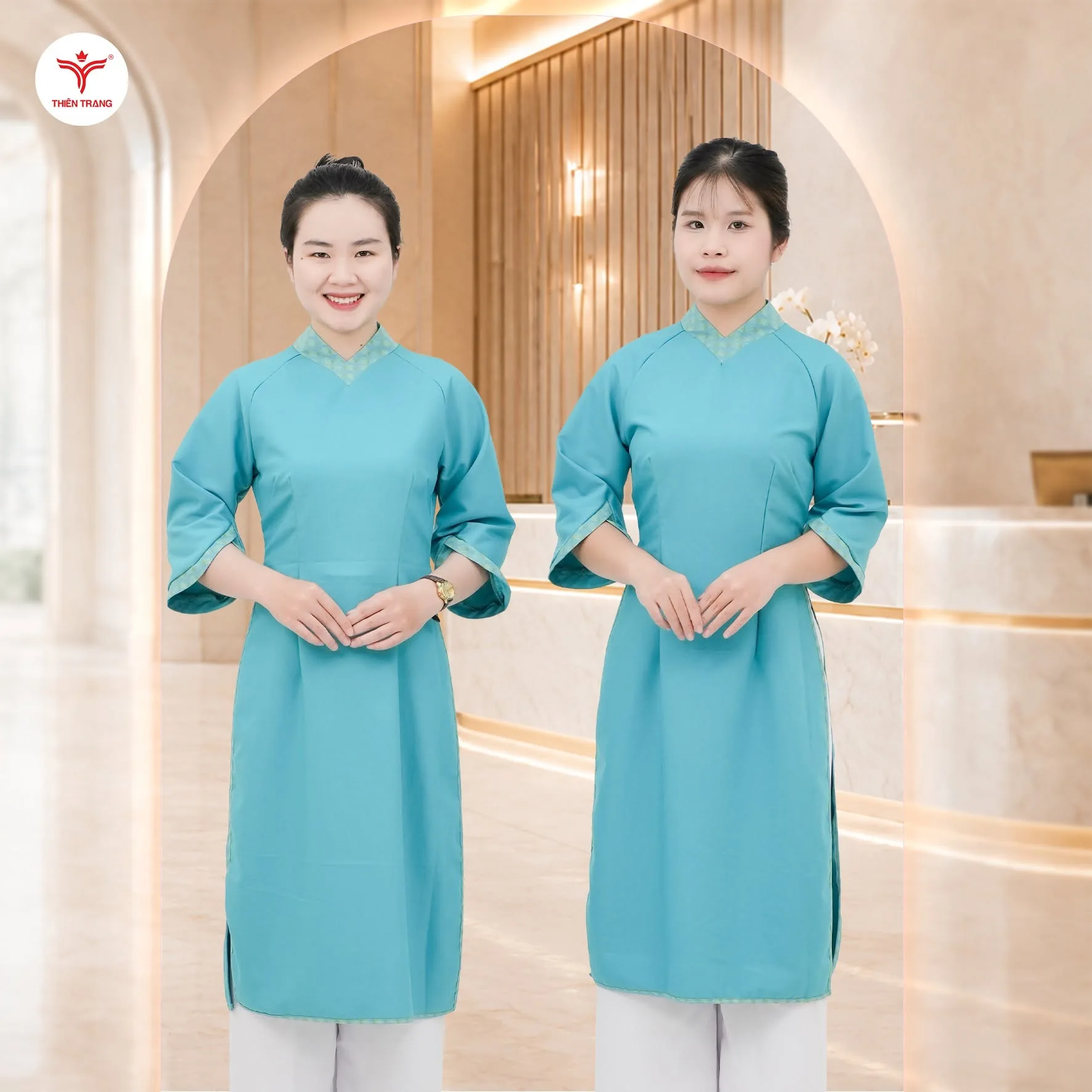 Đồng phục lễ tân nhà hàng mang phong cách ẩm thực Nhật Bản và Trung Hoa