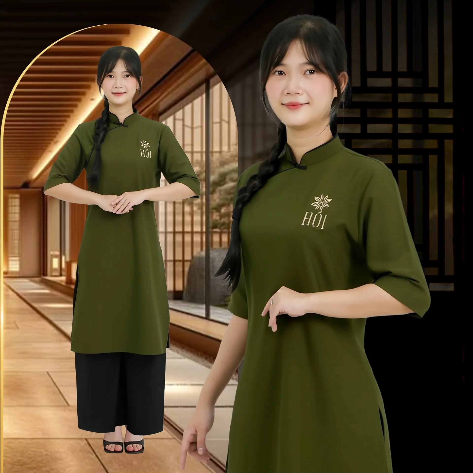 Xưởng may đồng phục nhà hàng chay theo yêu kế
