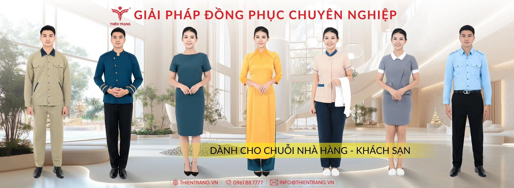 Mẫu đồng phục nhà hàng khách sạn 5 sao sang trọng và đồng bộ
