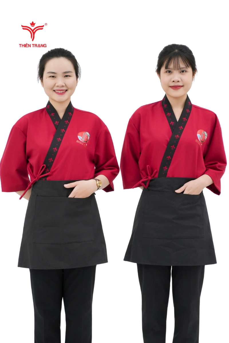 May đồng phục nhà hàng Nhật Bản theo thiết kế 