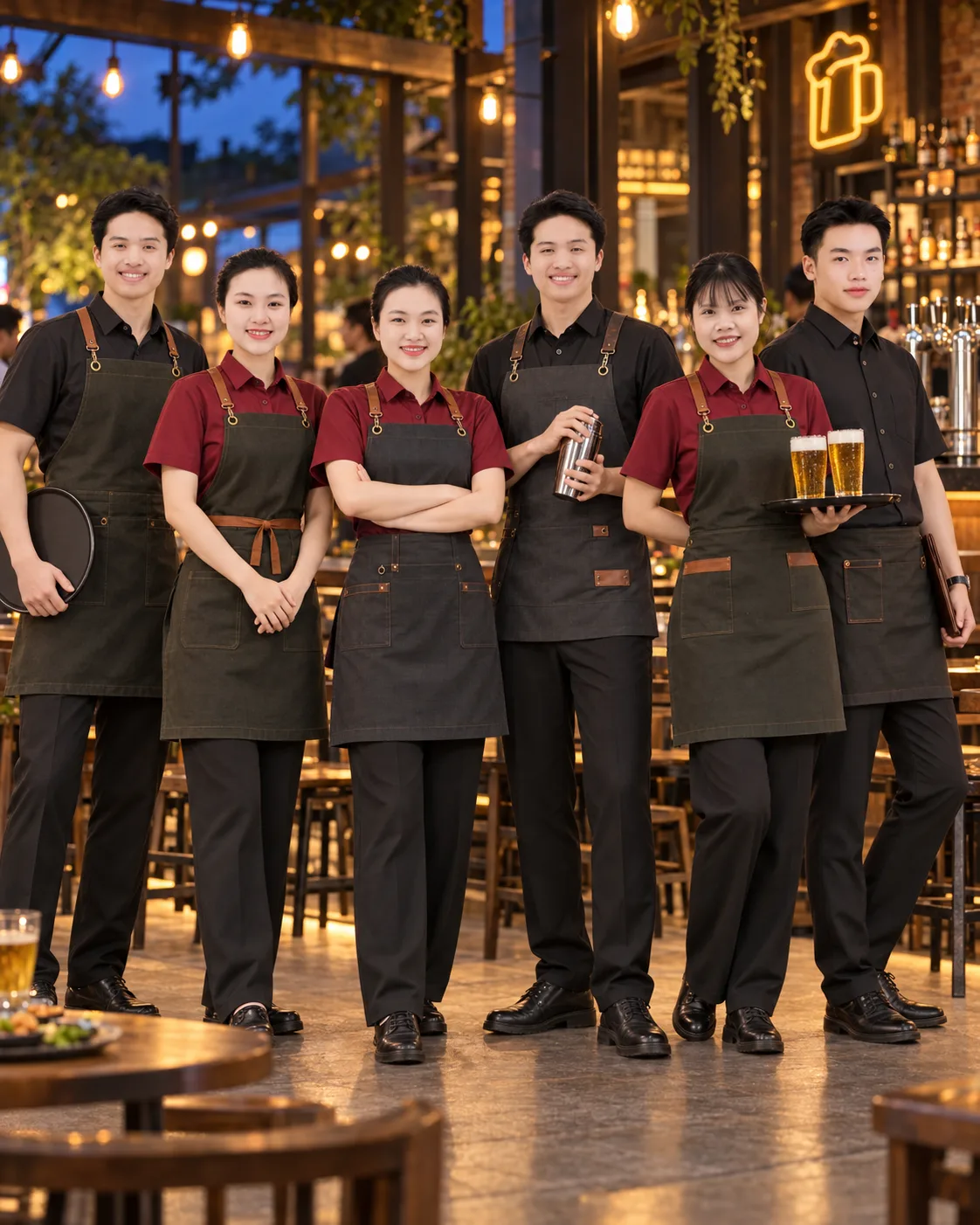 Các mẫu đồng phục quán nhậu quán bar thịnh hành hiện nay