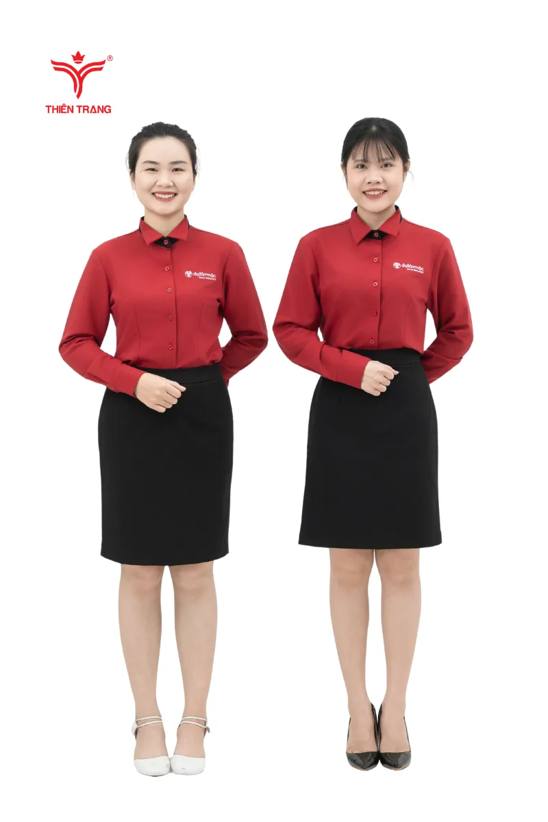 Mẫu Áo sơ mi nhà hàng dài tay