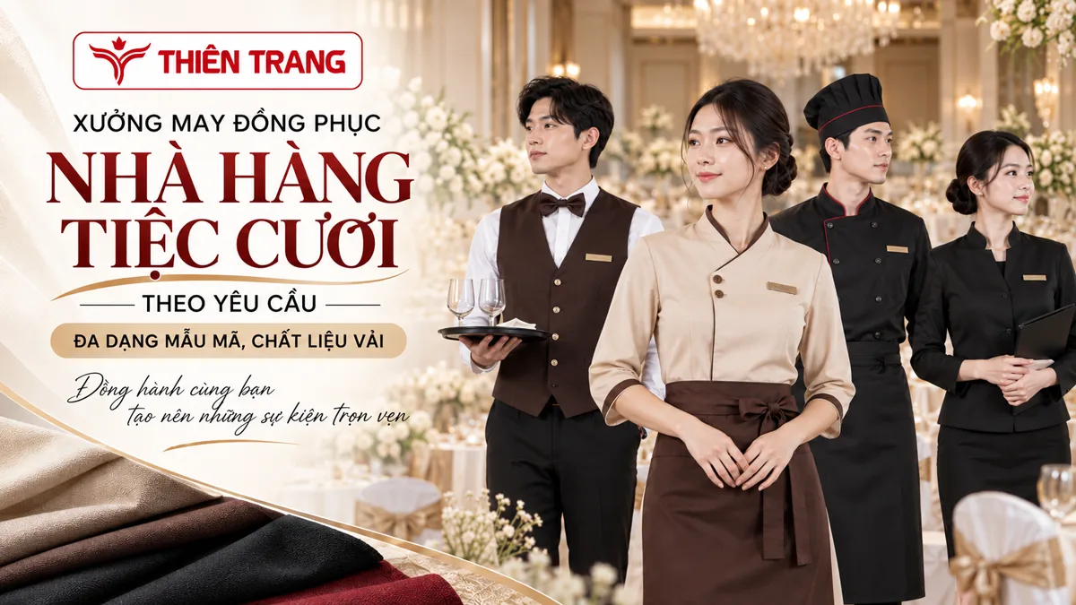 May đồng phục nhà hàng tiệc cưới theo yêu cầu