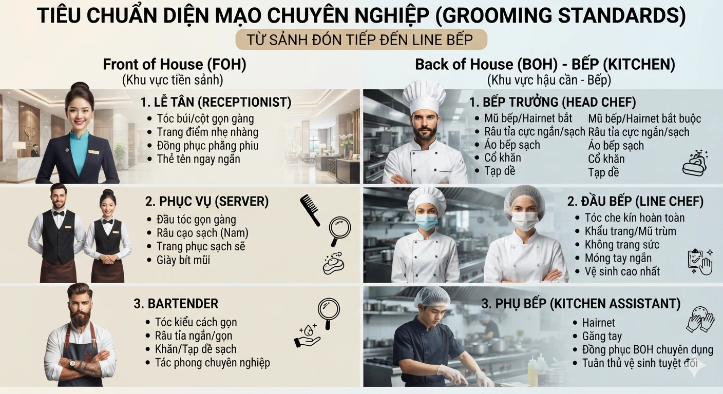Kỹ thuật bảo quản đồng phục nhà hàng bền đẹp chống bám bẩn