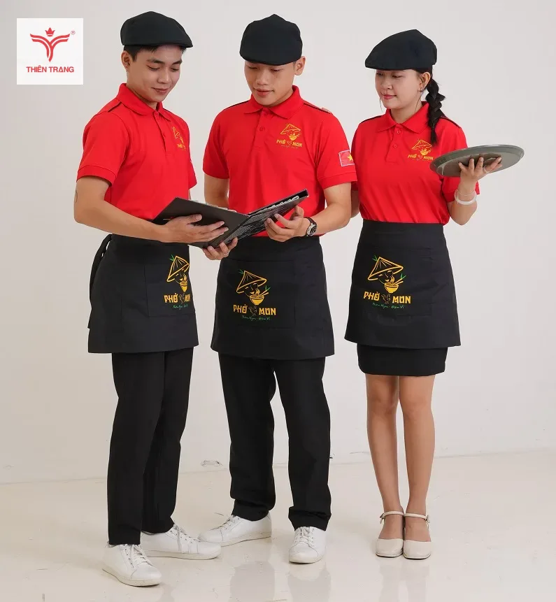 Mẫu Đồng Phục Quán Ăn Thoải Mái, Chuyên Nghiệp Và Mang Dấu Ấn Riêng 23 Mẫu đồng phục quán phỏ Mun được TT sản xuất theo thiết kế quán